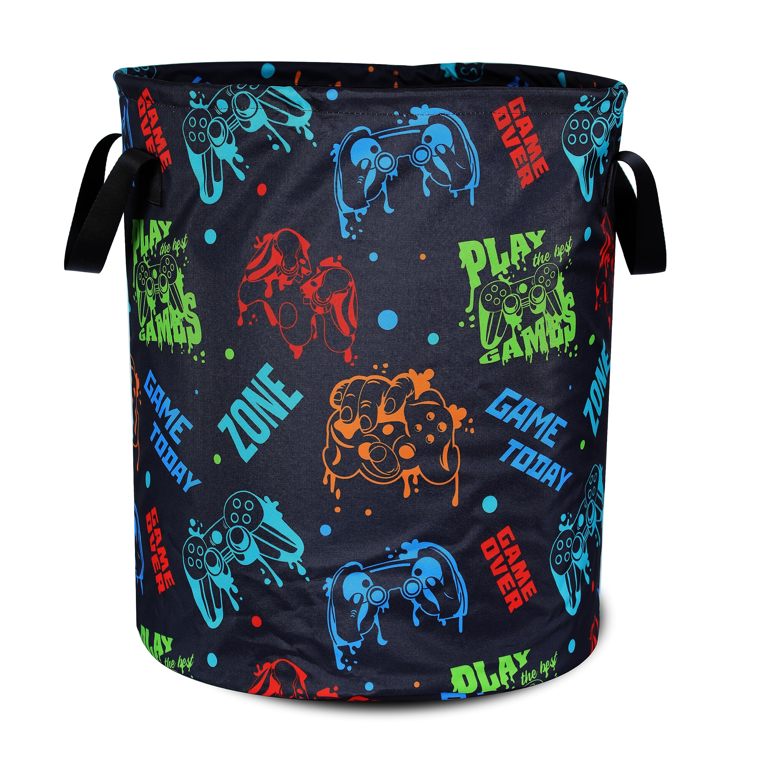 Basketball Texture Laundry Basket Ball Foldable Waterproof Oxford Cloth Funny Tote Bag Laundry Hamper Clothes Storage Bucket Toy Organizer For Bathroom/Laundry Storage/Bedroom 17.7x13.7 Inch